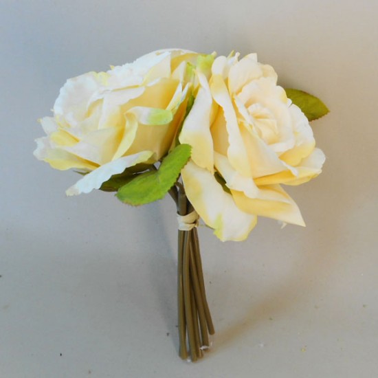 Artificial English Roses Bundle Lemon Yellow 24cm Artificial Flowers